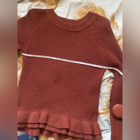 Wilfred rust brown ruffle hem Jonnie sweater xxs xs read - Picture 5 of 5